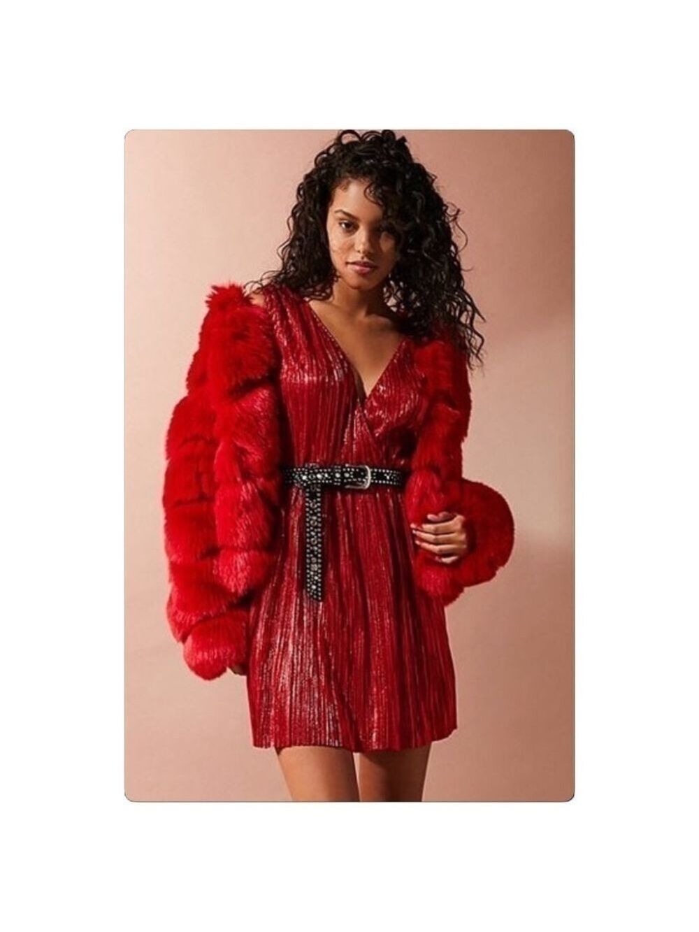 Urban Outfitters Oh My Love shimmering Metallic formal dress